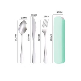 MZOYOURO Set of 3 Camping Cutlery Reusable Stainless Steel Set with Cutlery Case, Practical Travel Cutlery with Case for Outdoor, Camping & Picnic, Robust German Army Cutlery Alternative