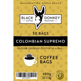 Black Donkey Coffee Roasters | 50 Coffee Bags | Colombian Supremo