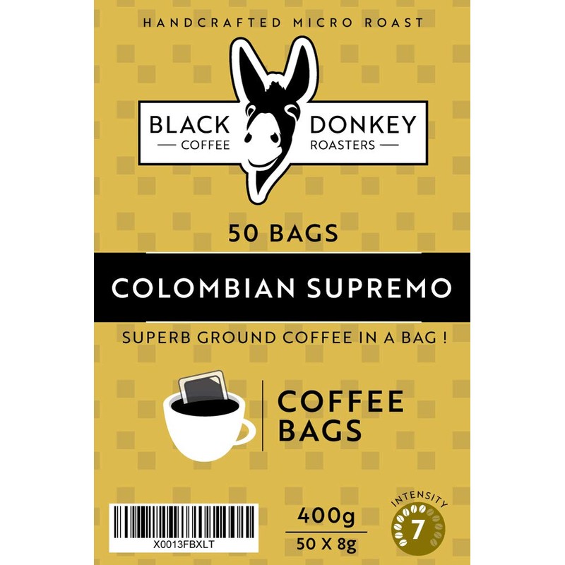 Black Donkey Coffee Roasters | 50 Coffee Bags | Colombian