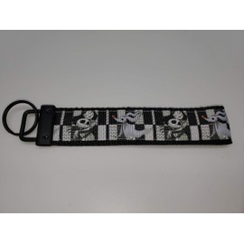 Jack Skellington, Sally & Zero Black White Nightmare Christmas Keyfob Keychain Strap or Key - Purse or Wallet Strap
