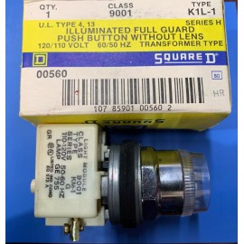SQUARE D 9001K1L1 ILLUMINATED FULL GUARD PUSH BUTTON 120/110 V 60/50 HZ