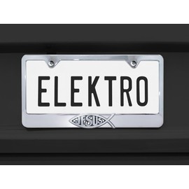 Elektroplate – Christian Jesus Fish Ichthys on Chrome All-Metal Standard Size Premium 3D License Plate Frame Tag Holder for Cars/SUVs/Trucks Weather-Proof Automotive Accessory