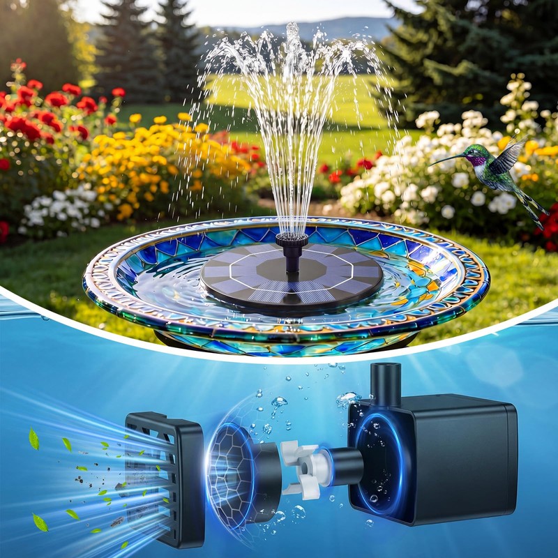 Vitcoco 2.5 W Solar Fountain, Upgraded Solar Pond Pump