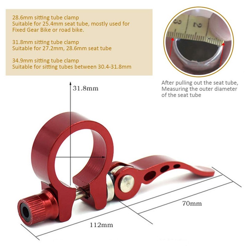 DAZISEN Bicycle Seat Tube Clip - Aluminium Alloy Ultralight Quick