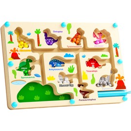 Magnetic Game for Toddlers: Fun Montessori Wooden Toy for Learning Numbers and Colors with Beads - Good for 2-5 Year Old Boys and Girls