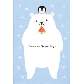 SG-02 Postcard (White Bear Eating Watermelon)