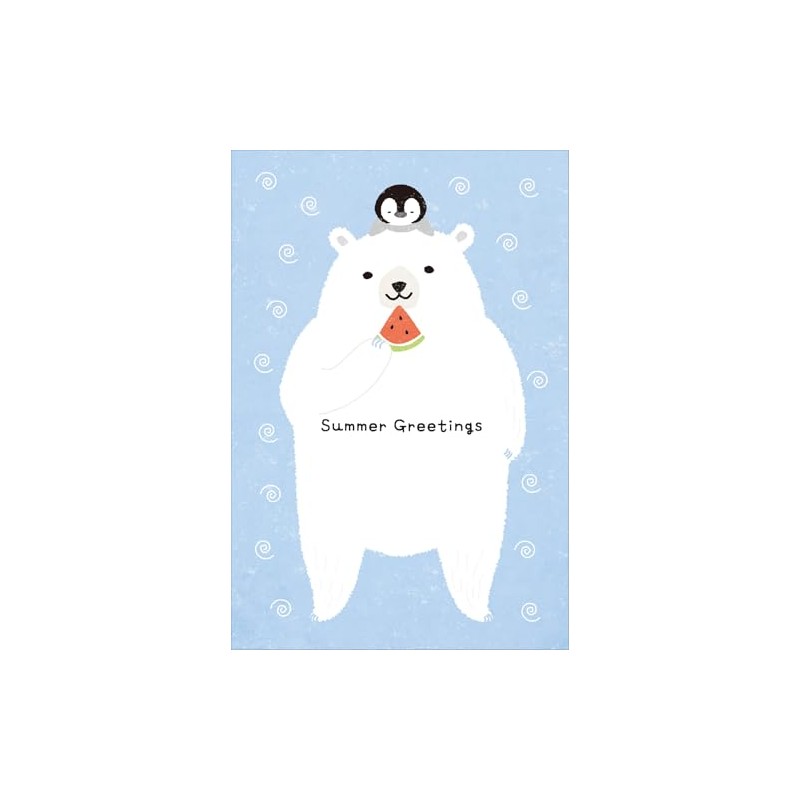 SG-02 Postcard (White Bear Eating Watermelon)