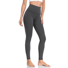 HeyNuts Yoga Pro Full Length Yoga Leggings for Women, Buttery Soft High Waisted Compression Workout Lounge Yoga Pants 28" Graphite Grey S(4/6)