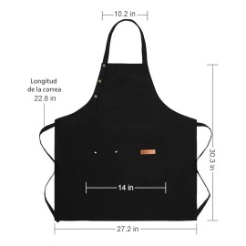 2 Piezas Delantal Mandiles De Cocina Para Mujeres Hombres Delantal De Chef Impermeable Con Bolsillos Para Cocinar Hornear Restaurante