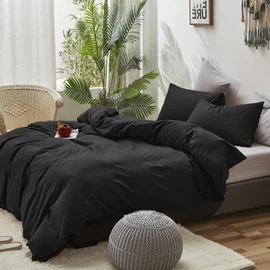 Luxlovery Black Comforter King Men Pure Black Bedding Set Durable Quilts Blanket Soft Breathable Lightweight Fluffy King Size Comforter Set Women Men