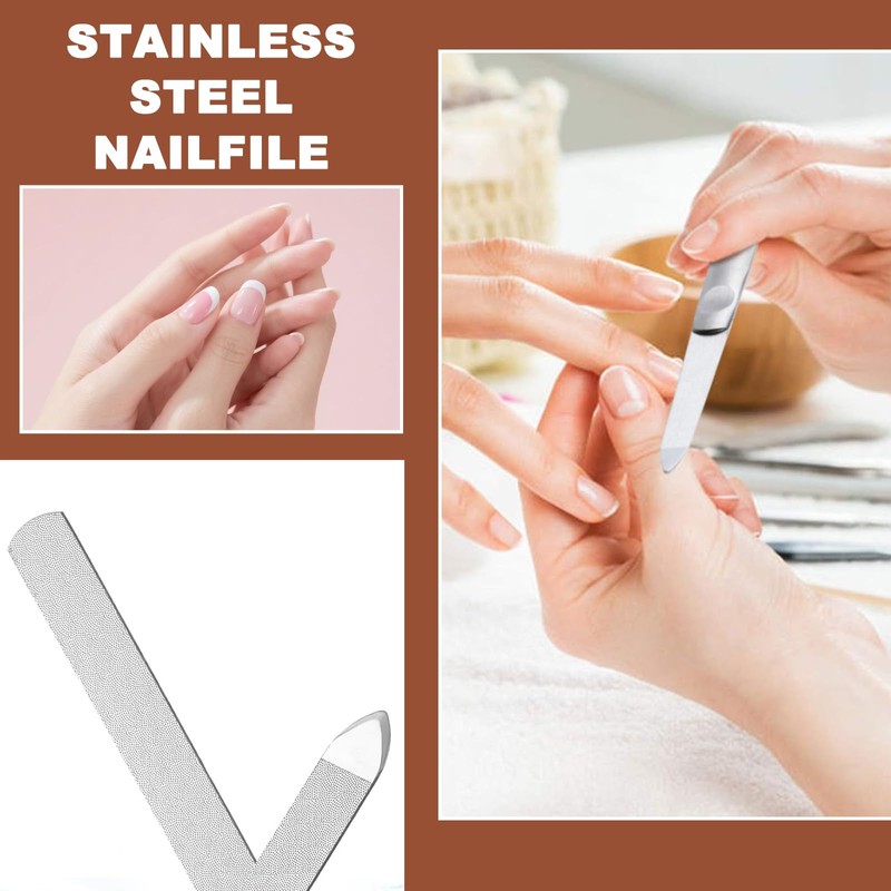 Professional Nail File Set - 2 PCS Stainless Steel Nail