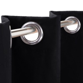 RYB HOME Blackout Curtain Panel - Sliding Hanging Room Divider, Slider Curtain Drapes Sunlight Block Insulated Window Panel for Bedroom / Patio / Wall, 100-inch Width x 95-inch Length, Black