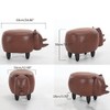 OLizee Decorative Buffalo Ottoman Footstool Cute Animal Upholstered Stool for