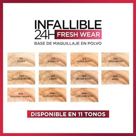 L'Oreal Paris Infallible 24h Freshwear Base de Maquillaje en Polvo 130 True Beige 9g