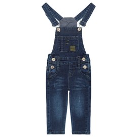 KIDSCOOL SPACE Little Girls Denim Overalls,Toddler Boys Adjustable Jeans Workwear,Deep Blue,4