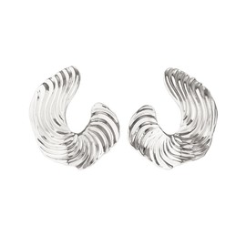 Irregular Metal Stud Earrings for Women Hammered Silver Stud Earrings Metallic Pattern Earrings Statement Jewelry Gift, Zinc, No Gemstone