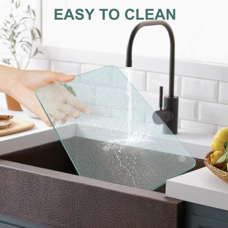 KimiDitt Tempered Glass Cutting Board, 12x16" Glass Cutting Board for