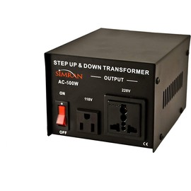Simran AC-500 Step Up/Down Voltage Converter Transformer 110V/220V with Fuse Protection - 500 Watts