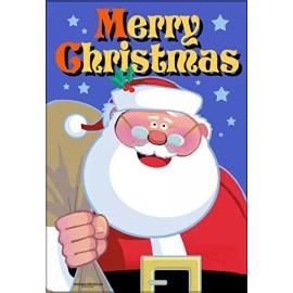 Stonehouse Collection Merry Christmas Garden Flag - 12.5" x 18" - Double Sided - Cheery Santa -  56022