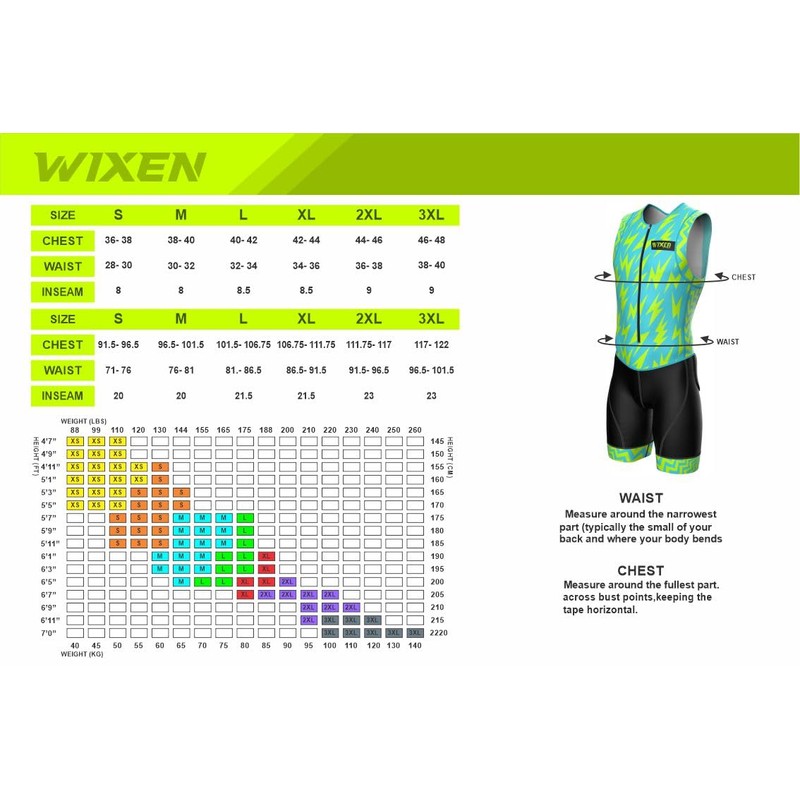 Wixen Men’s Triathlon Suit –Breathable & Padded Tri Suit for