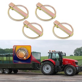 Lyxheth 4PCS Heavy Duty Lynch Pin Assortment Kit, 3 Point Hitch Pins, 7/16 Inch Round Pin Locks Trailer Gate Pin Trailer Coupler Pin Carbon Steel Linch Pins Lock Pin Clips for Trailers Trucks (11*45)