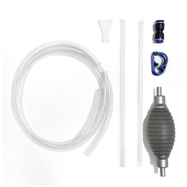 disclean Aquarium Siphon Water Changer Kit Manual Gravel Vacuum with 5.25ft Hose 2 Rigid Tubes Total 7.2ft Air Bulb Flow Control Valve Duck Bill Head for Fresh and Saltwater Tanks
