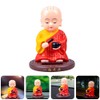 PRETYZOOM Dashboard Monk Figurine, Solar-Powered Shaking Head Monk Ornament Car