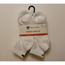 Pair of Thieves (6 Pair) Men's Cushion Ankle Socks Size 6-12  White NEW