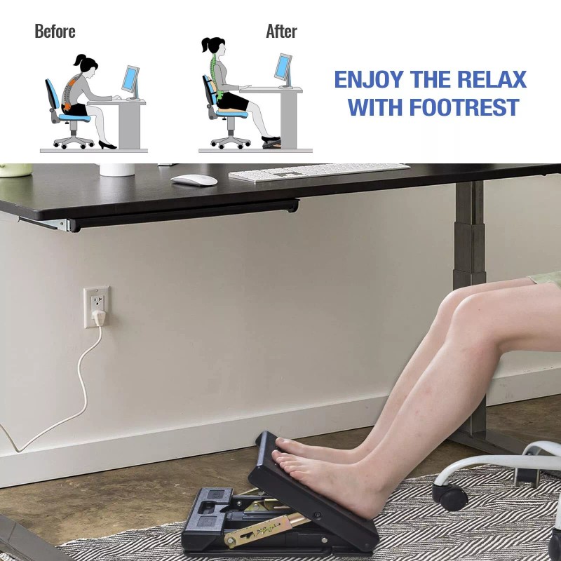 Leermart Foot Rest for Under Desk at Work 4-Level Height