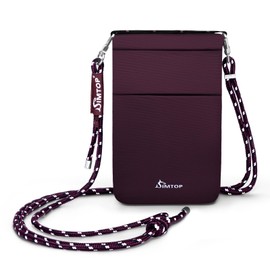 Mini Phone Purse Bag - Nylon Wallet & Crossbody Bags for Women with Adjustable Strap, Credit Card Slot, RFID & Waterproof, Red, Simple and Fashionable