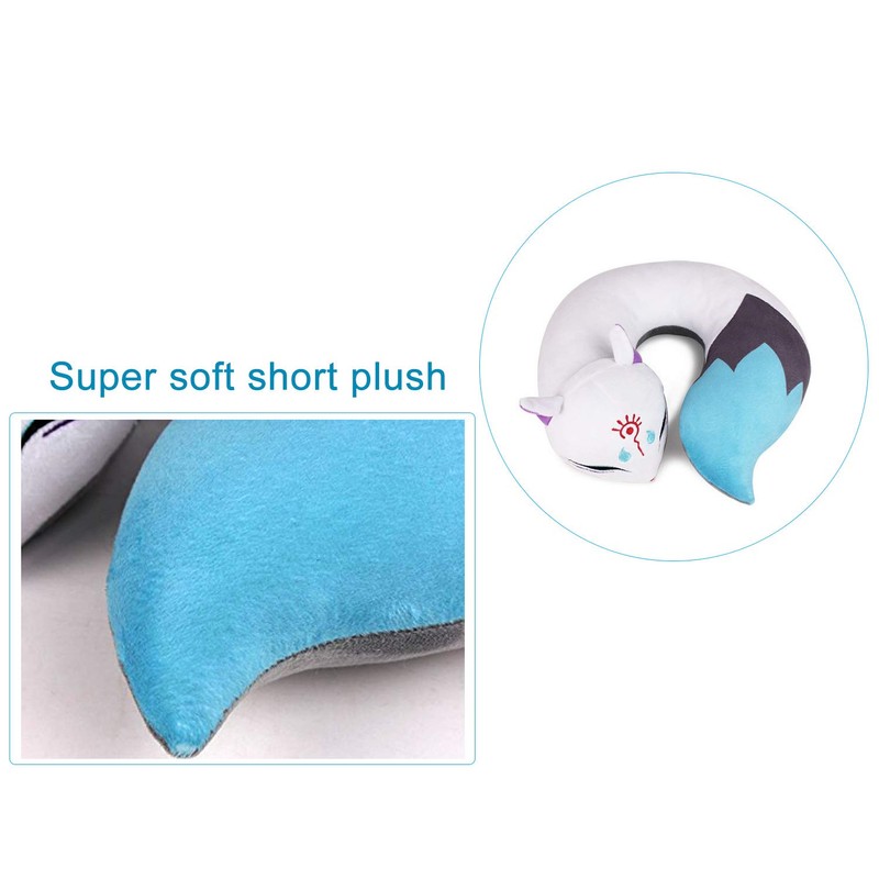 YS Travel Anime Neck Pillows, Fox Plush U-Shape Animal Neck