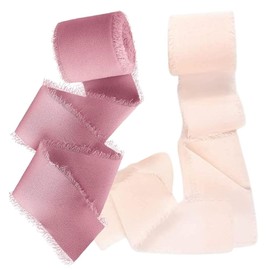 Chiffon Ribbon Blush Pink Rolls for Wedding Invitations, Bridal Bouquets, Wrapping, DIY Crafts (Pink Series)