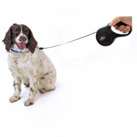 Retractable Dog Lead Training Pet Leash 5m or 8m Max 50kgs Extendable (Black, 8 Metre Lead)
