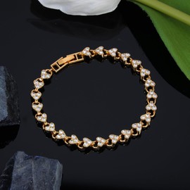 JJDreams Elegant bracelet with crystal stones, tennis bracelet, cubic zirconia bracelet, perfect for women, gift for anniversaries, birthdays