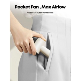 OPEESE Mini Portable Fan, 5-Speed, 3000mAh, 10W Fast Charge Small Handheld Fan Rechargeable with Digital Display, Perfect for Hot Flashes, Travel, Walking and Makeup.（Cream）