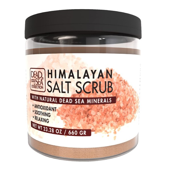 Dead Sea Collection Salt Body Scrub - Large 23.28 OZ - with Himalayan Salt - Exfoliating Effect - Includes Organic Essential Oils and Natural Dead Sea Minerals