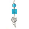 Glass Teal Green-Blue Silver Dragon Ceiling Fan Pull/Light Pull Chain