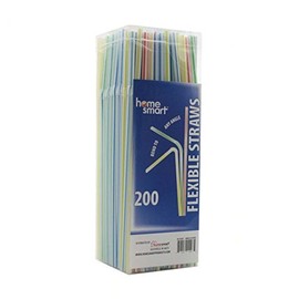 HOME SMART PLASTIC STRAWS BOX 200 PK