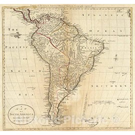 Historic Map : National Atlas - 1795 South America. - Vintage Wall Art - 24in x 24in