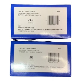 NOMA Lot of 2 - 4ct 1094C Clear Noma C-9 1/4 Outdoor Bulbs for Christmas Lights