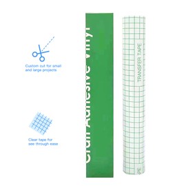 AST&T Transfer Tape for Vinyl 12" x 3FT,Green Alignment Grid Clear Transfer Paper,Adhesive Vinyl for Circuit, for Door Decals Windows Stickers and Bottles