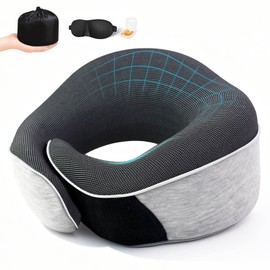 YYinno Travel Neck Pillows for Airplanes with Portable Carry Bag - (Grey)