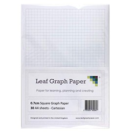 A4 Graph Paper 7mm 0.7cm Squared - 30 Loose-Leaf Sheets - Grey Grid Lines