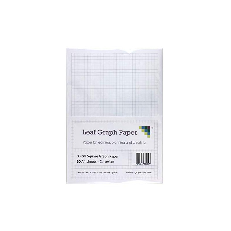 A4 Graph Paper 7mm 0.7cm Squared - 30 Loose-Leaf Sheets