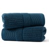 sense gnosis Blue Navy Hand Towel Set of 2 Ribbed