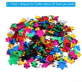 PATIKIL 30Gram Sequins for Crafts, 1Pack Colored Sequin and Spangles Craft Supplies for DIY Making Clothes Nails Greeting Card Scrapbook Decoration, Flowers Style