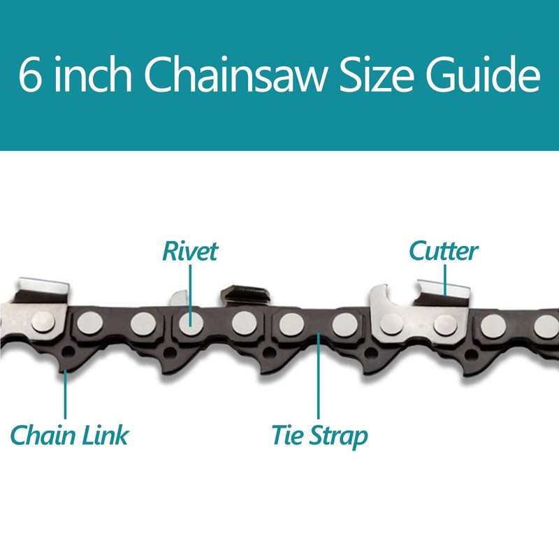 6 Inch Chainsaw Chain, 5 Pieces Replacement Chains for Almost