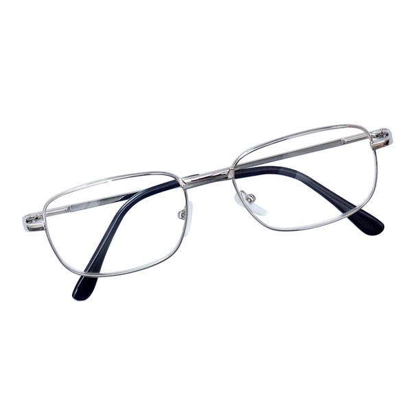 JoXiGo Reading Glasses Silver +1.0 for Men Women Metal Rectangular