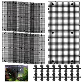 DIVINA VITAE 12Pcs Fish Tank Divider with 16 Suction Cups, 11.81 x 5.91inch Aquarium Divider Plastic Grid Sheet Adjustable Fish Tank Separator for DIY Filtration and Bottom Protection in Aquascaping