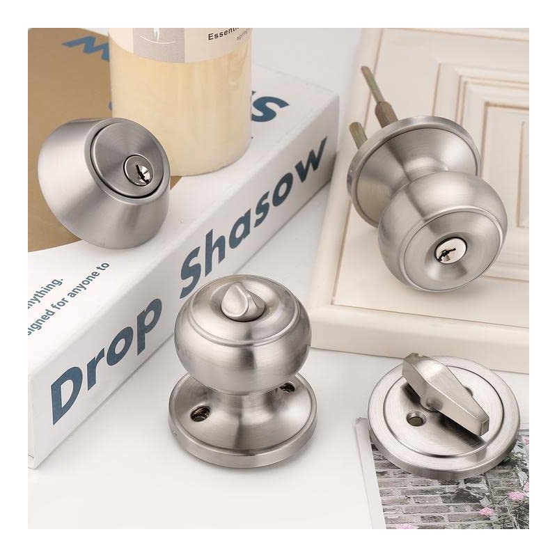 Probrico 4 Pack Keyed Alike Entry Door Knobs with Single